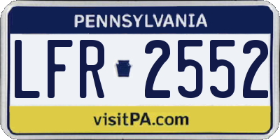 PA license plate LFR2552