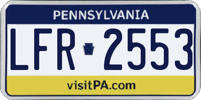 PA license plate LFR2553