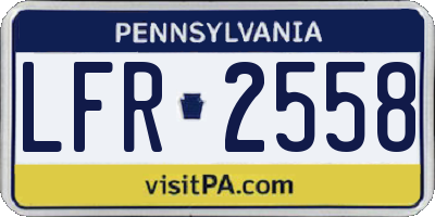 PA license plate LFR2558