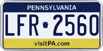 PA license plate LFR2560