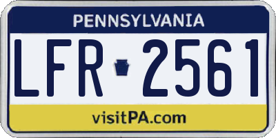 PA license plate LFR2561