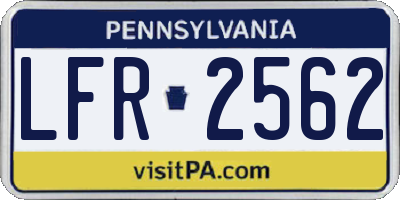 PA license plate LFR2562