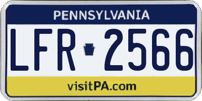 PA license plate LFR2566