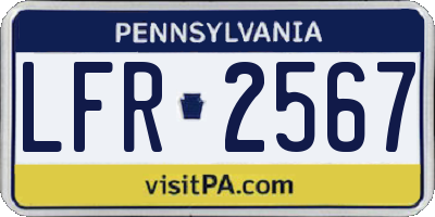 PA license plate LFR2567