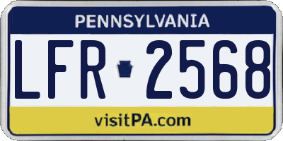 PA license plate LFR2568