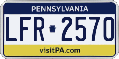 PA license plate LFR2570