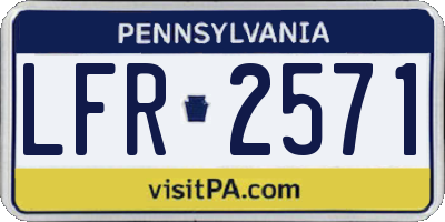 PA license plate LFR2571