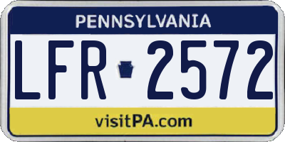 PA license plate LFR2572