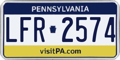 PA license plate LFR2574