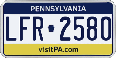 PA license plate LFR2580