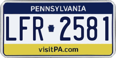 PA license plate LFR2581