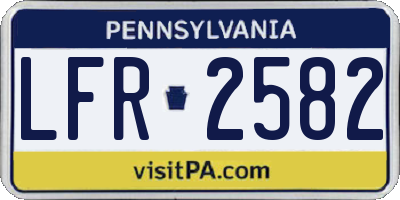 PA license plate LFR2582