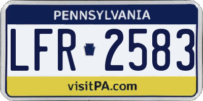 PA license plate LFR2583