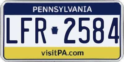 PA license plate LFR2584