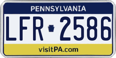 PA license plate LFR2586