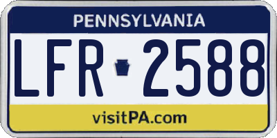 PA license plate LFR2588