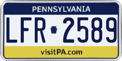 PA license plate LFR2589