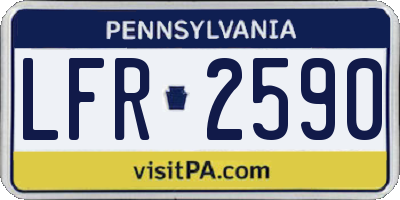 PA license plate LFR2590