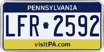 PA license plate LFR2592