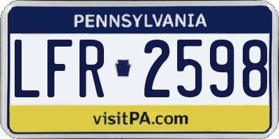 PA license plate LFR2598