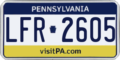 PA license plate LFR2605