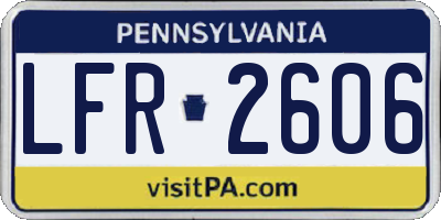 PA license plate LFR2606