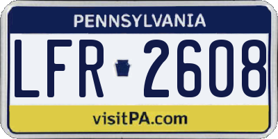 PA license plate LFR2608