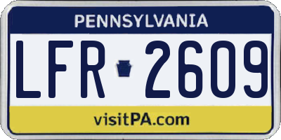 PA license plate LFR2609