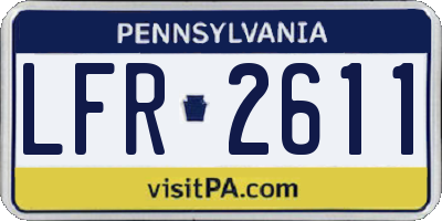 PA license plate LFR2611