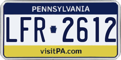 PA license plate LFR2612