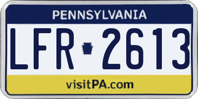PA license plate LFR2613