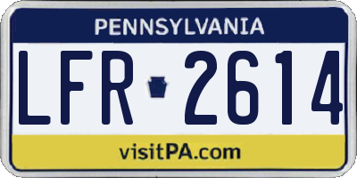 PA license plate LFR2614