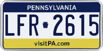 PA license plate LFR2615