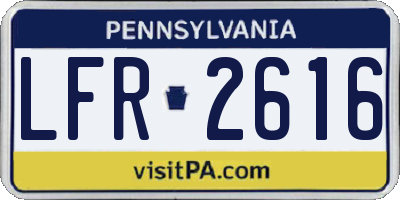 PA license plate LFR2616