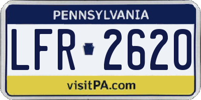 PA license plate LFR2620