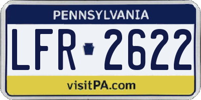 PA license plate LFR2622