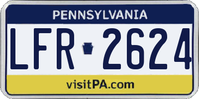 PA license plate LFR2624