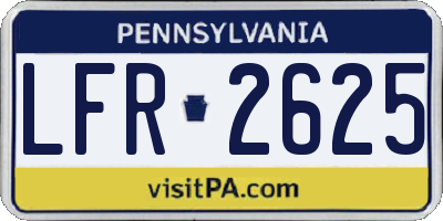 PA license plate LFR2625