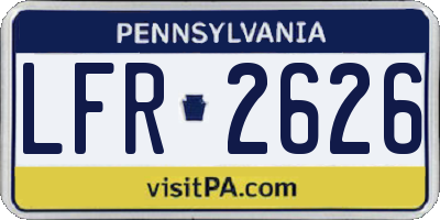 PA license plate LFR2626
