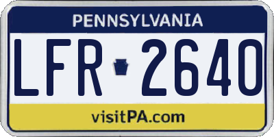 PA license plate LFR2640