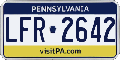 PA license plate LFR2642