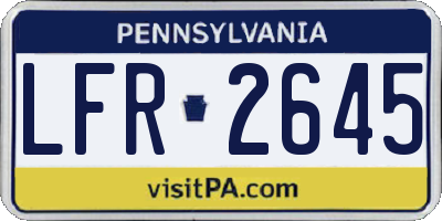 PA license plate LFR2645