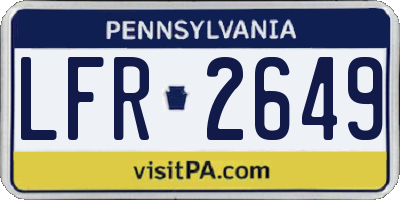 PA license plate LFR2649