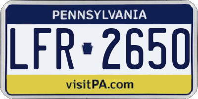 PA license plate LFR2650