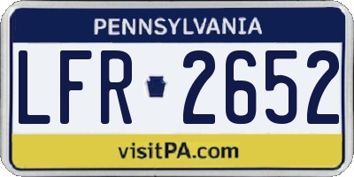 PA license plate LFR2652
