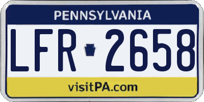 PA license plate LFR2658