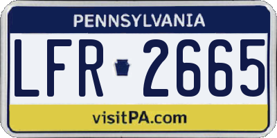 PA license plate LFR2665