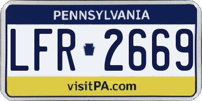 PA license plate LFR2669