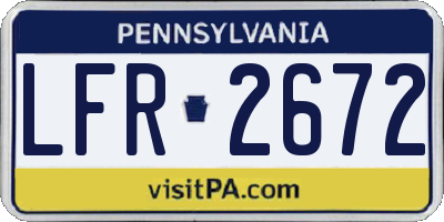 PA license plate LFR2672