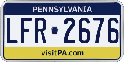 PA license plate LFR2676
